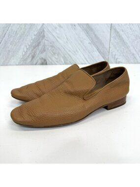 Poppy Barley Slip On Flats Pebbled Leather Camel Loafers Shoes Womens Size 7.5